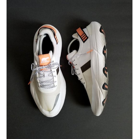 SOREL Kinetic Breakthru Tech Lace Sneakers Sz 10 41 White Orange Gray - Picture 7 of 13